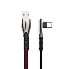 Кабель Rock USB — Type C Г-обр 5A, QC3.0 Led, 1 м (для китайських телефонів)