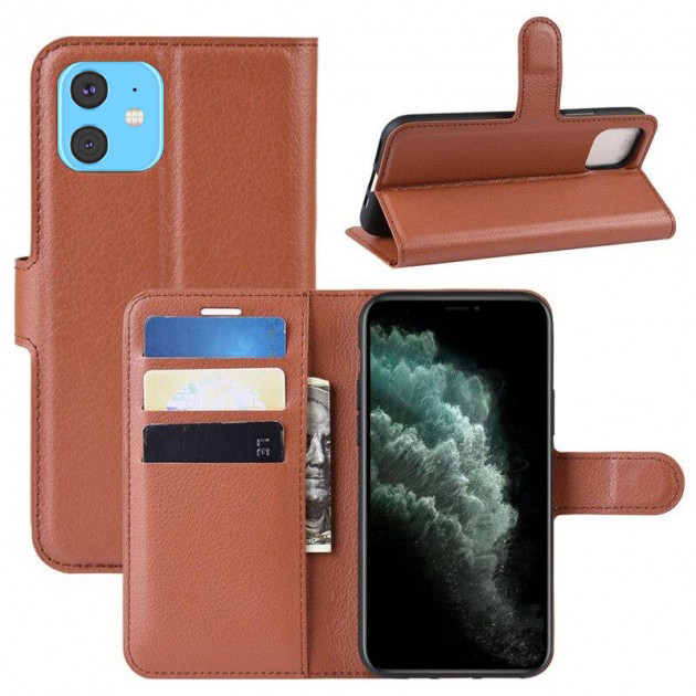 Чохол-книжка Litchie Wallet для Apple iPhone 11 Brown