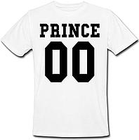 Мужская именная футболка PRINCE (принт спереди) [Цифры можно менять] (50-100% предоплата)