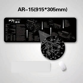 Гумові килимки для чищення зброї зі схемою Ar15.