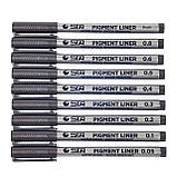 Маркери двосторонні Touch 100 кольорів і набір лайнерів 9 шт для ескізів і скетчів, набір фломастерів і лінерів, фото 6