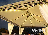 Павільйон Swing & harmonie 3 х 4 м Коричневий з LED підсвічуванням від сонячної батареї, фото 4