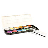 Акварельні фарби з перламутром для малювання металік 12 кольорів, набір для малюванням, фото 7