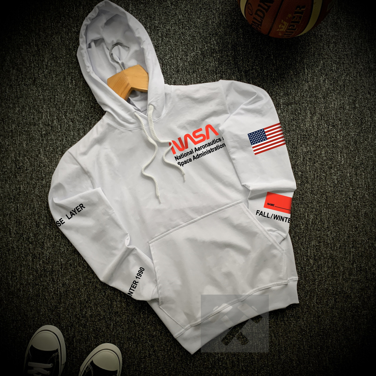 Худі чоловіче NASA х white кофта весняна осіння, фото 1