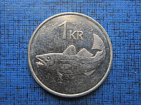 Монета 1 крона Исландия 2006 фауна рыба