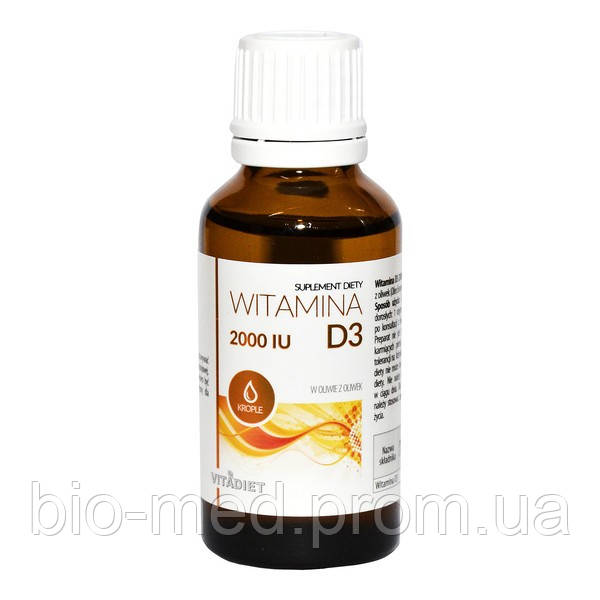 Вітамін D3 2000 МО, краплі, 29,4 мл (210 доз), фото 1