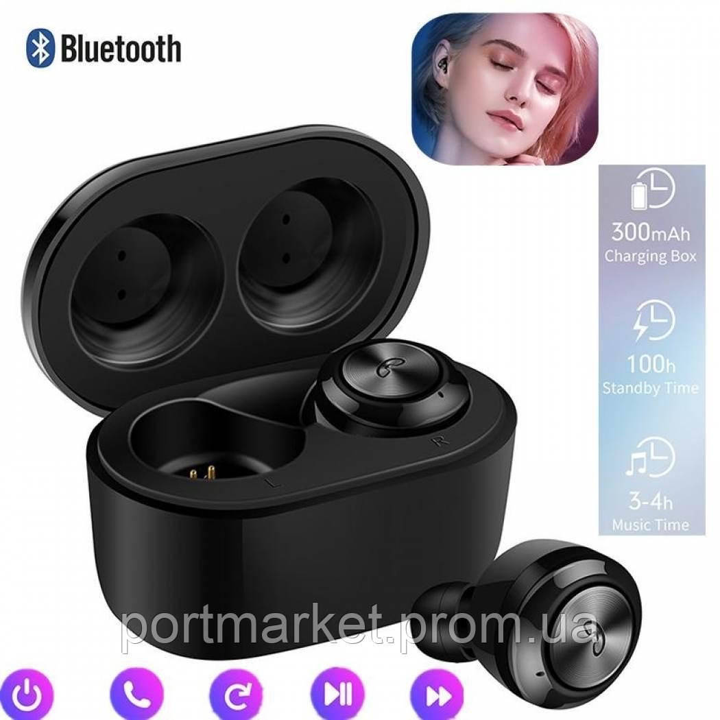 Бездротові навушники Bluetooth із зарядним кейсом A6 Black