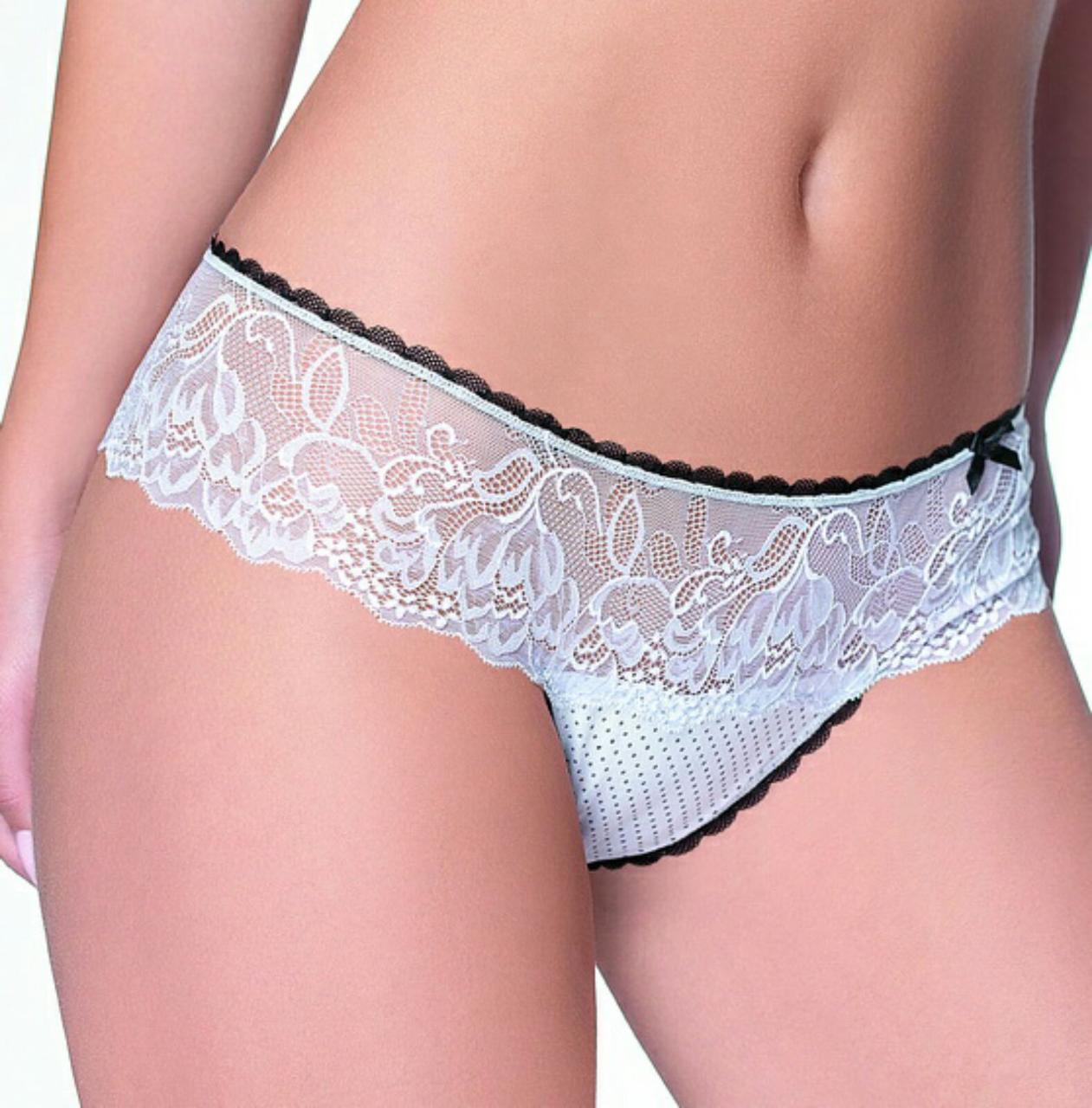 Трусики жіночі La Vivas 10160 мереживні в горошок, колір Білий, розмір XL, фото 1