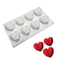 Силіконова форма для мусових десертів Серце оригамі