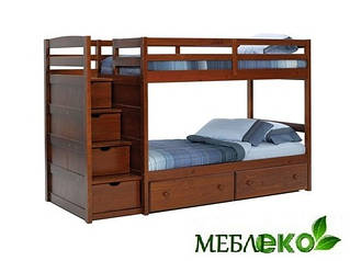 Дитячі двоярусні ліжка, підліткові ліжка з натурального масиву дерева.