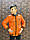 Демісезонна куртка для хлопчика підлітка, оранжевого кольору, р. 128,134,140, фото 2