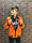 Демісезонна куртка для хлопчика підлітка, оранжевого кольору, р. 128,134,140, фото 4