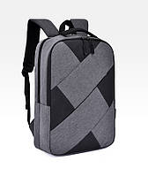 Рюкзак протиударний для ноутбука 15,6" usb, чорний з сірим ( код: IBN009BS )