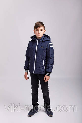 Купить Демисезонная куртка для мальчика подростка, темно-синего цвета ...