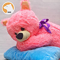 Плюшевый мишка Соня на подушке, 70 см Розовый