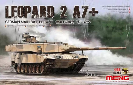 LEOPARD 2A7+. Збірна модель німецького основного бойового танка в масштабі 1/35. MENG MODEL TS-042, фото 1
