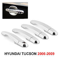 Накладки пластик ручки хром Hyundai Tucson 2005-2008 Хюндай Туксон повій