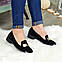 Туфлі жіночі замшеві на низькому ходу, декоровані фурнітурою, фото 6