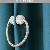 Декоративний шнур для штор з перламутровими кульками з бісеру! Бавовняний джгут на магнітах, для портьєр!