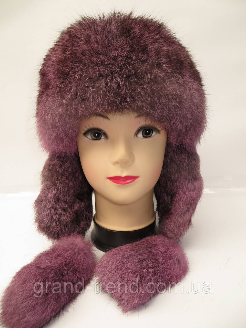 Женская зимняя шапка ушанка из меха кролика - фото 1 - id-p143302731