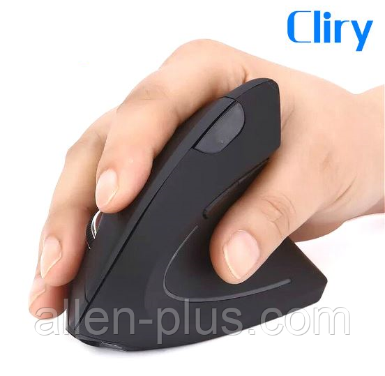 Миша бездротова Cliry вертикальна ергономічна (1600 DPI) USB 2.4 G wireless, Black