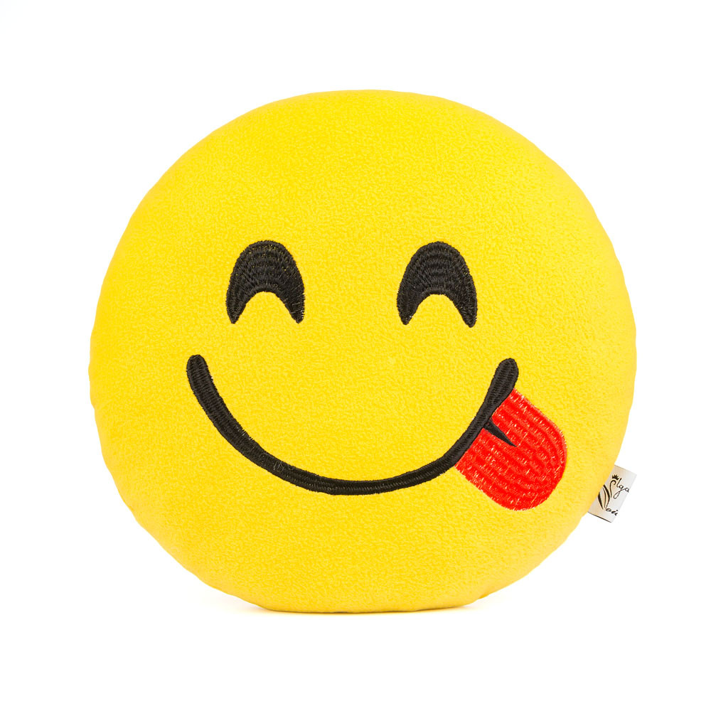 Подушка в подарунок декоративна м'яка іграшка смайлик Жартівник Emoji дитині дівчині хлопцю в машину