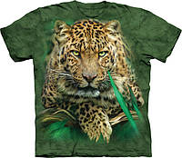 Футболка зелена The Mountain Majestic Leopard