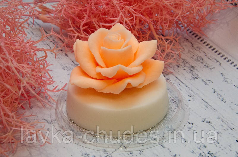 Ароматне мило з маслом Ши. Велика троянда мило. 160 грам, фото 1