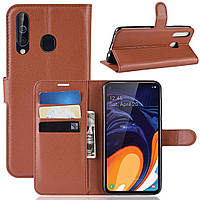 Чехол-книжка Litchie Wallet для Samsung A606 Galaxy A60 Brown