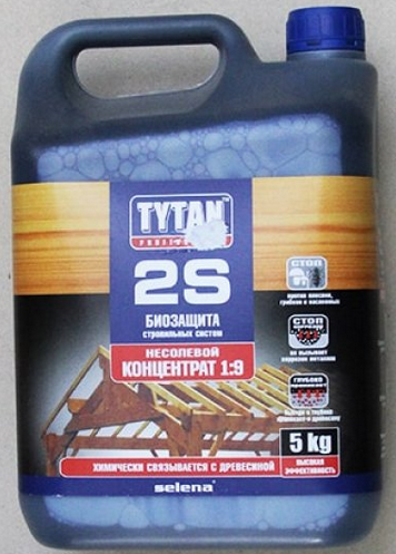 Ґрунт-просочення для дерева TYTAN 2S* БІОЗАХИСТ стропільних систем 5 кг, Титан 2С