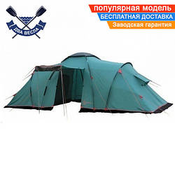 Двошаровий непромокаючий намет з тамбуром Brest 9 (V2) дев'ятимісний великий намет трикімнатний з великим тамбуром + 3 входи (1/3)