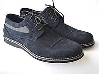 Туфли мужские нубук синие демисезонные Мужская обувь больших размеров батальная Rosso Avangard BS WNPB 47, 31.5