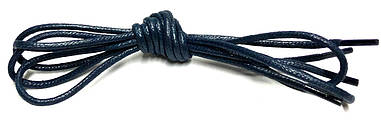 Шнурки Темно синій пропитаные круглий 80см 3,0 мм Kiwi