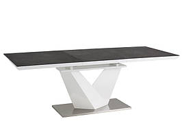 Чорний розкладний стіл 120 ALARAS II чорний (Ефект каменю) 120(180)x80 (Signal)