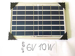 Сонячна панель 6V 10W/Solar Panel полікристал (poly-Si)