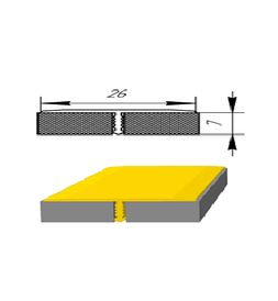 Алюмінієвий Т-подібний профіль 26мм для плитки ПЛ-208 срібло