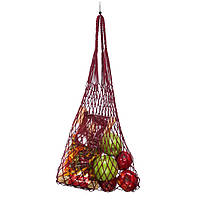 Авоська Шоппер - модная сумка из натурального хлопка ручной работы вишневая до 20 кг