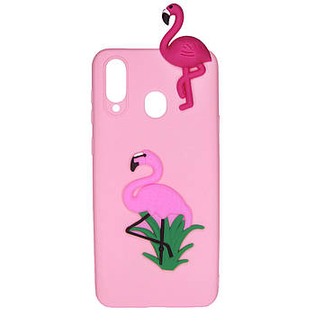 Чехол Cartoon 3D Case для Samsung Galaxy M20 Фламинго