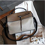 Шкіряна жіноча сумка з натуральної шкіри. Сумочка жіноча (коричнева), фото 5