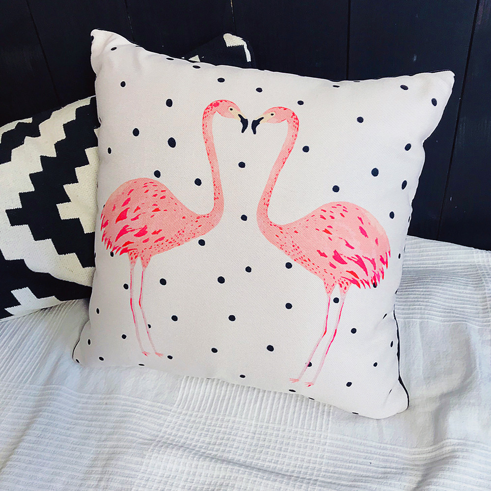 Подушка з принтом габардинова Фламінго 50x50 (5P_EX021), фото 1