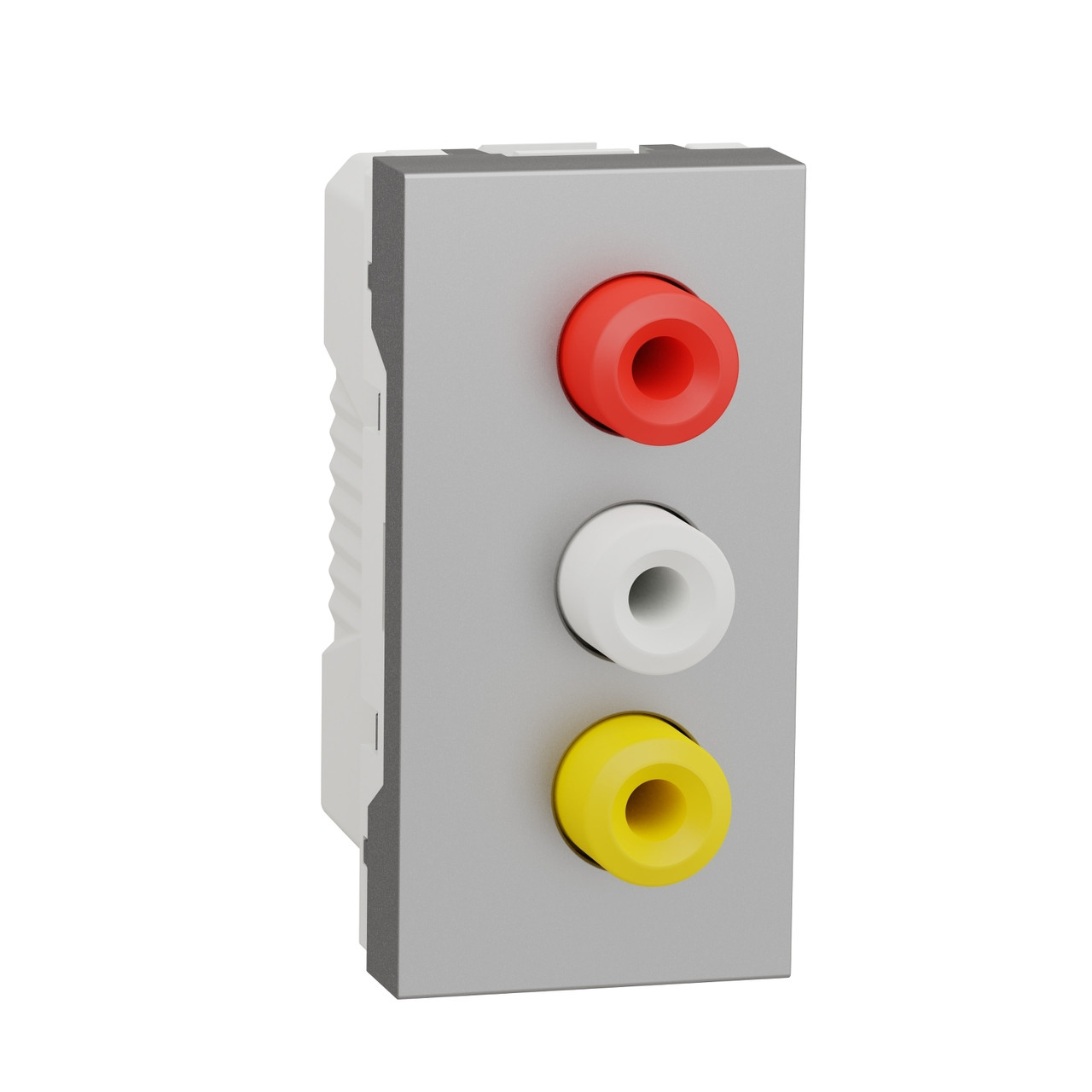 Розетка 3 RCA, 1 модуль алюміній UNICA NEW NU343130
