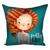 Подушка габардинова з принтом Pretty lady 30x30 (3P_19F030)