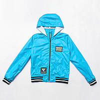 Вітровка для дівчинки з капюшоном на бірюзовій підкладці, SmileTime Fashion Time