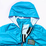 Вітровка для дівчинки з капюшоном на бірюзовій підкладці, SmileTime Fashion Time, фото 2