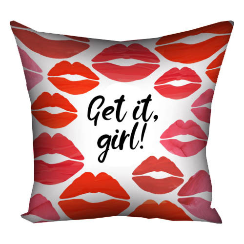 Подушка габардинова з принтом Get it, girl! 50x50 (5P_20F009)