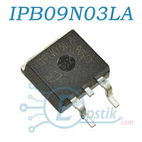 IPB09N03LA, MOSFET транзистор, N channel, 25В, 50А, TO263