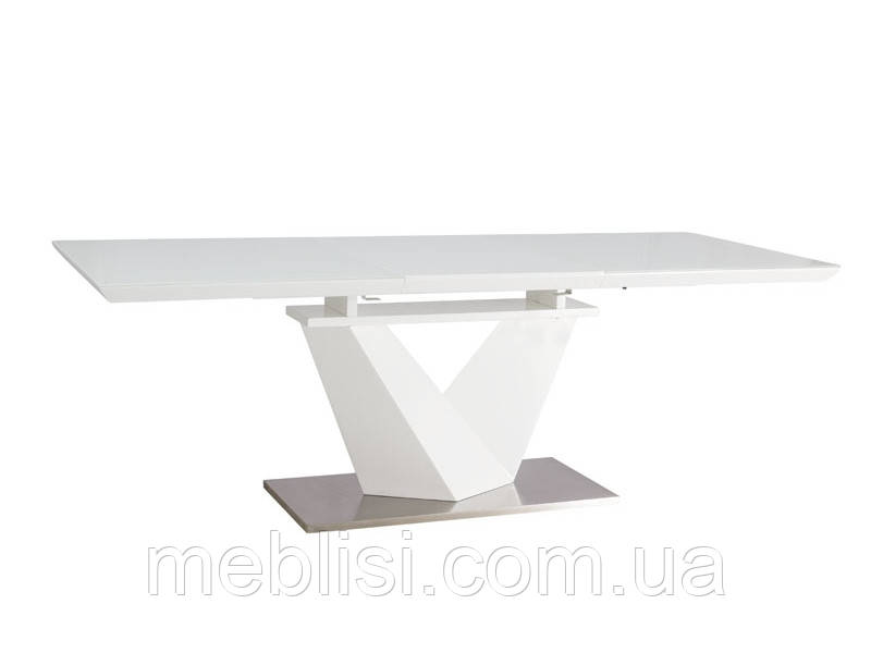 Білий розкладний стіл 160 ALARAS III 160(220)x90 (Signal)