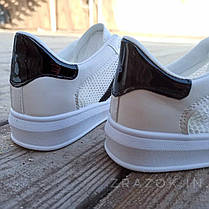 Кросівки білі сітка жіночі в стилі adidas superstar Stan smith адідас літні кеди еко шкіряні, фото 2