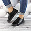 Жіночі шкіряні кросівки на шнурівці, чорні V 1283, фото 2