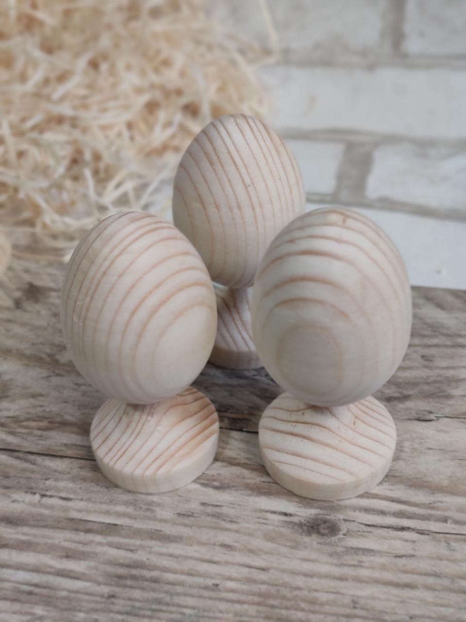 Яйце на ніжці - заготовка для творчості з дерева, h-9.5cм, фото 1